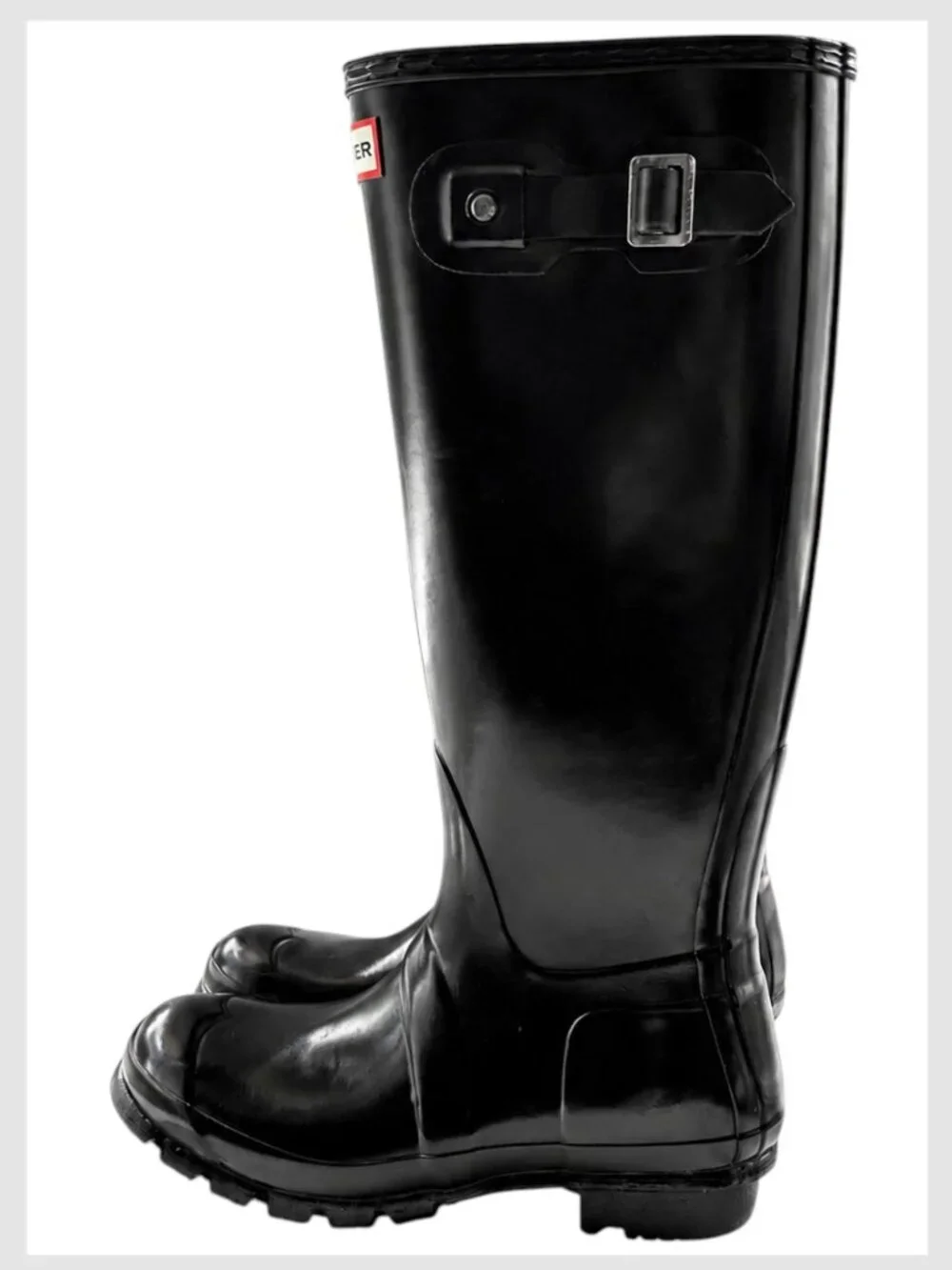 Hunter Rain Boots Black Original Tall Gloss US 6